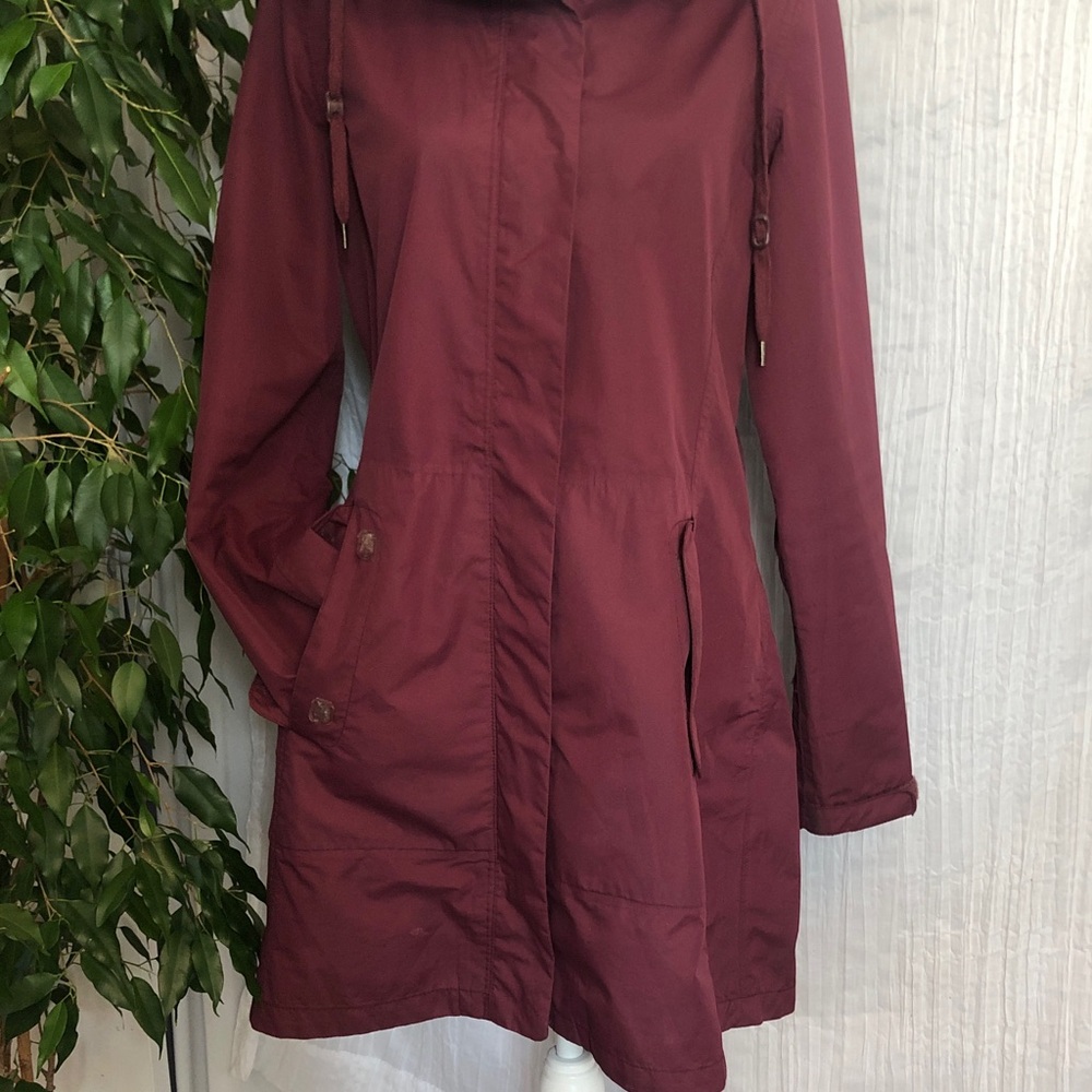 MOUNTAIN WAREHOUSE size 8 waterproof hooded zip up raincoat jacket 3/4 length - Picture 3 of 16